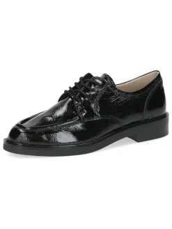 Leder-Schnürschuhe in Schwarz