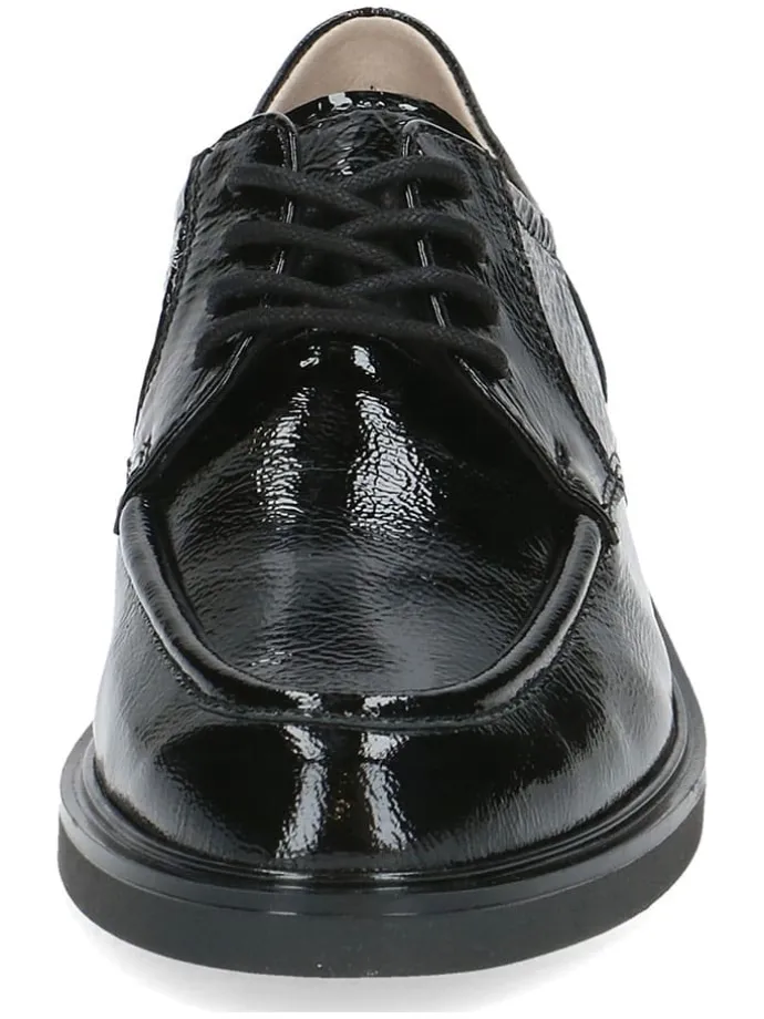Leder-Schnürschuhe in Schwarz