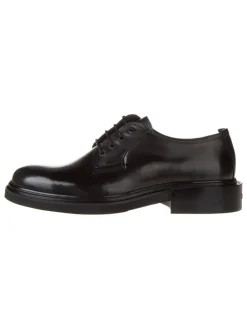 Leder-Schnürschuhe in Schwarz