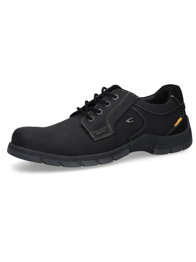 Leder-Schnürschuhe in Schwarz