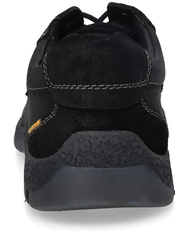 Leder-Schnürschuhe in Schwarz