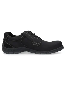 Leder-Schnürschuhe in Schwarz