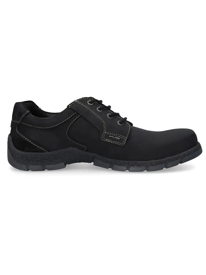Leder-Schnürschuhe in Schwarz