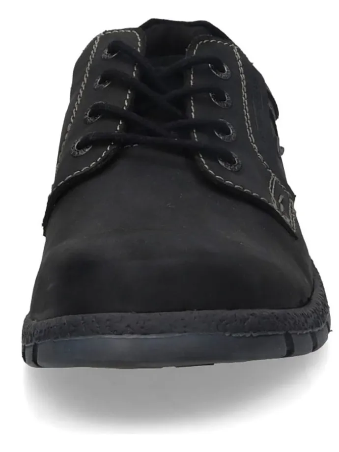 Leder-Schnürschuhe in Schwarz