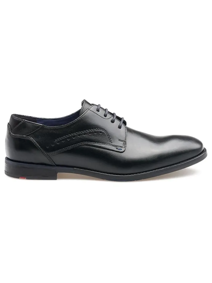 Leder-Schnürschuhe in Schwarz