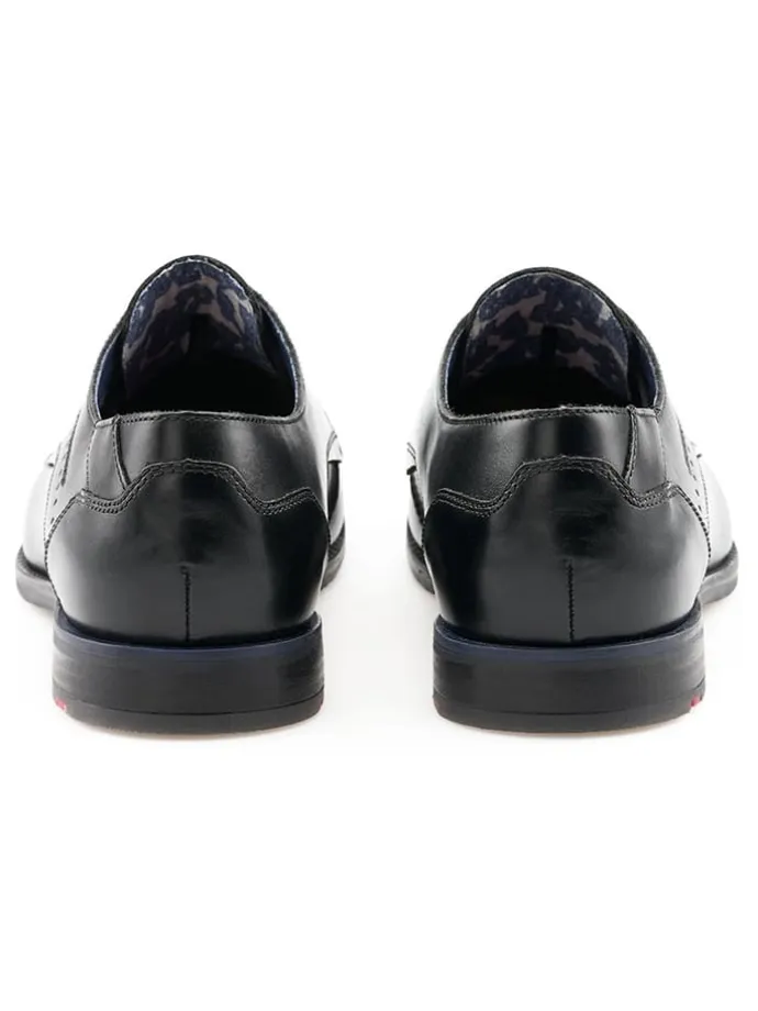Leder-Schnürschuhe in Schwarz