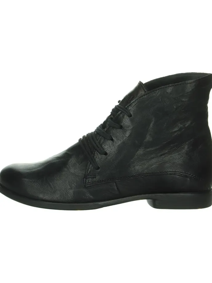 Leder-Schnürschuhe in Schwarz