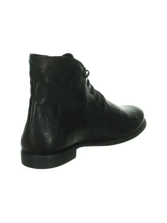 Leder-Schnürschuhe in Schwarz