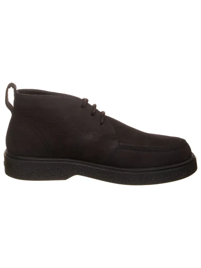 Leder-Schnürschuhe in Schwarz