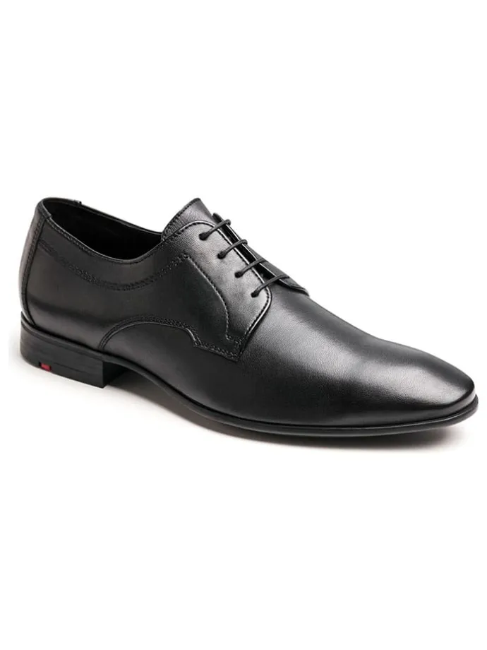Leder-Schnürschuhe in Schwarz