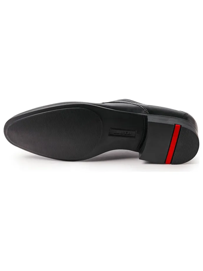 Leder-Schnürschuhe in Schwarz