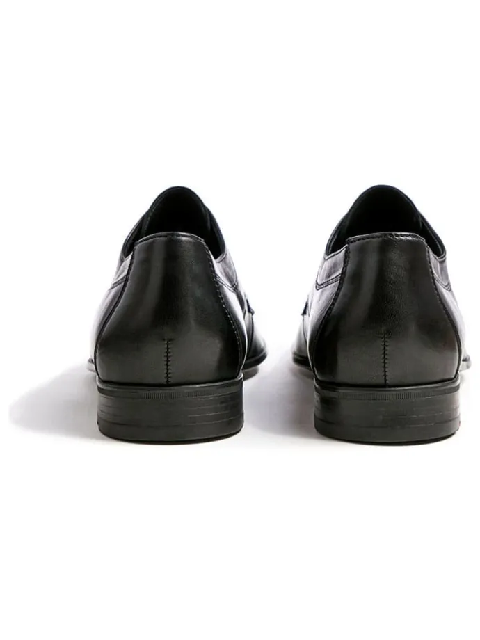 Leder-Schnürschuhe in Schwarz