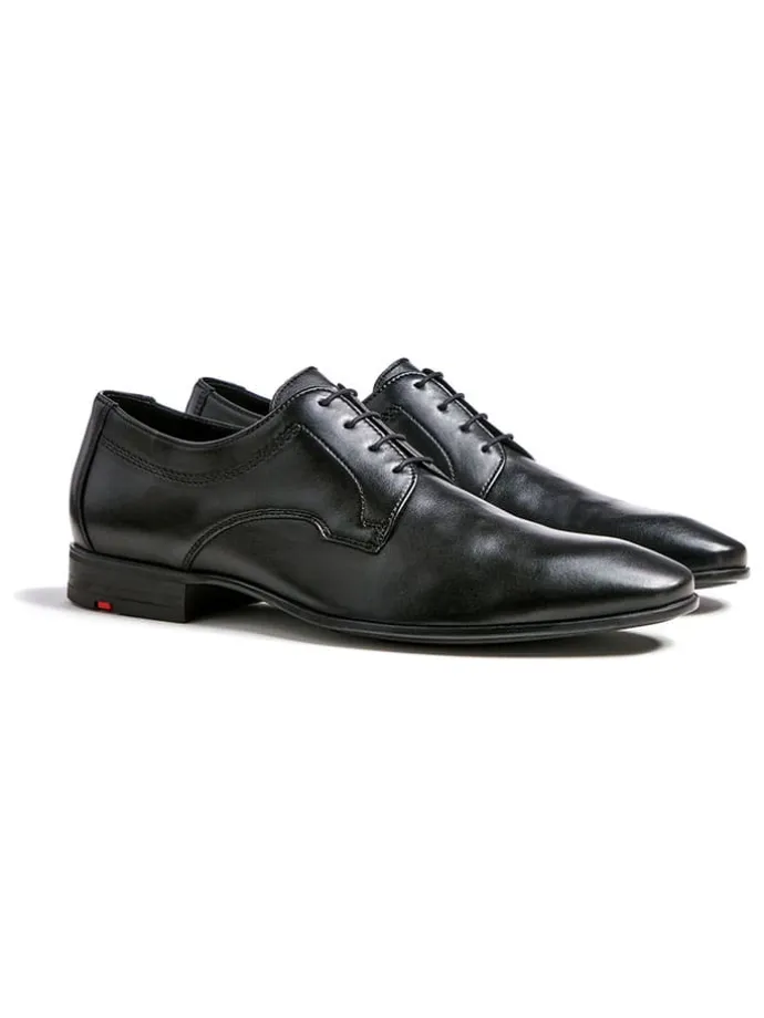 Leder-Schnürschuhe in Schwarz