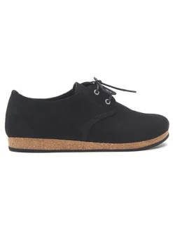 Leder-Schnürschuhe in Schwarz