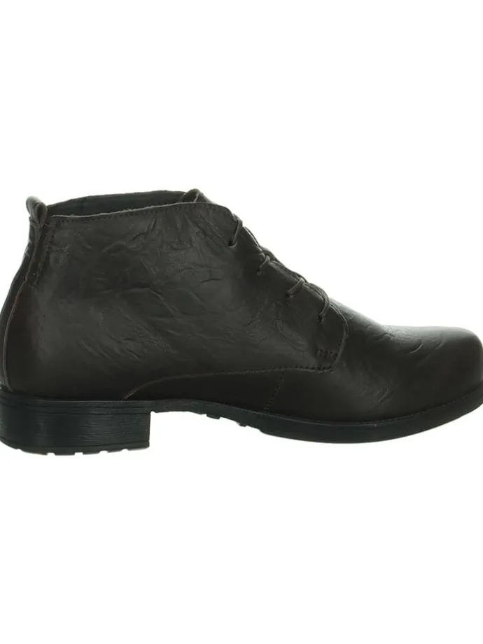 Leder-Schnürschuhe in Schwarz