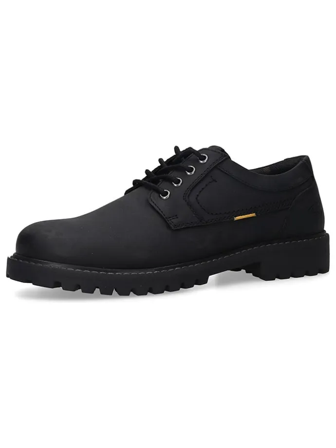 Leder-Schnürschuhe in Schwarz