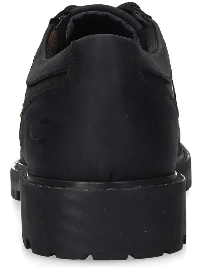 Leder-Schnürschuhe in Schwarz