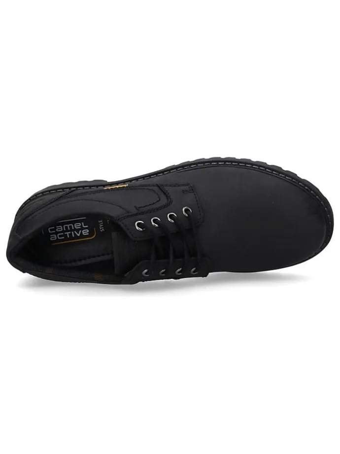 Leder-Schnürschuhe in Schwarz