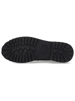 Leder-Schnürschuhe in Schwarz
