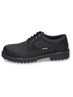 Leder-Schnürschuhe in Schwarz