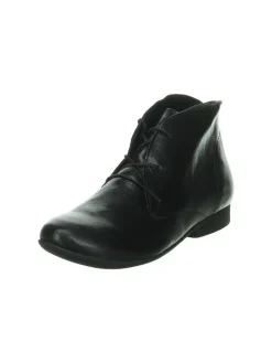 Leder-Schnürschuhe in Schwarz