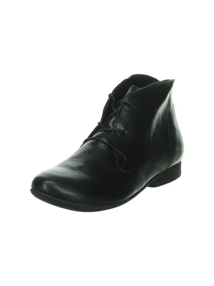 Leder-Schnürschuhe in Schwarz