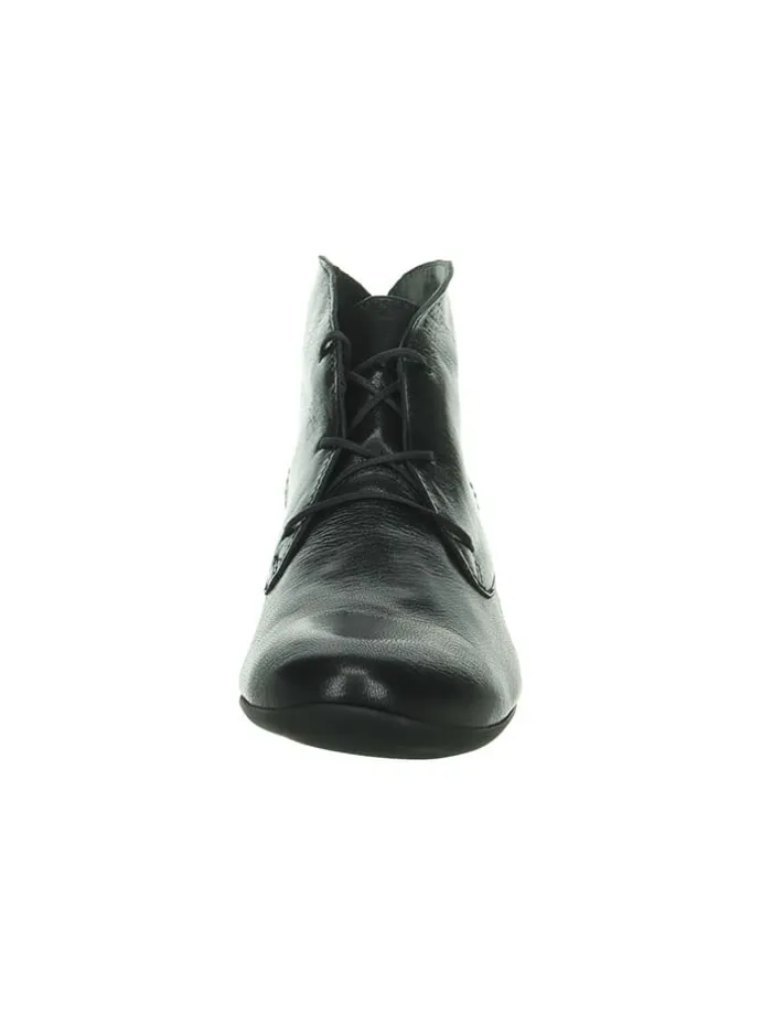 Leder-Schnürschuhe in Schwarz