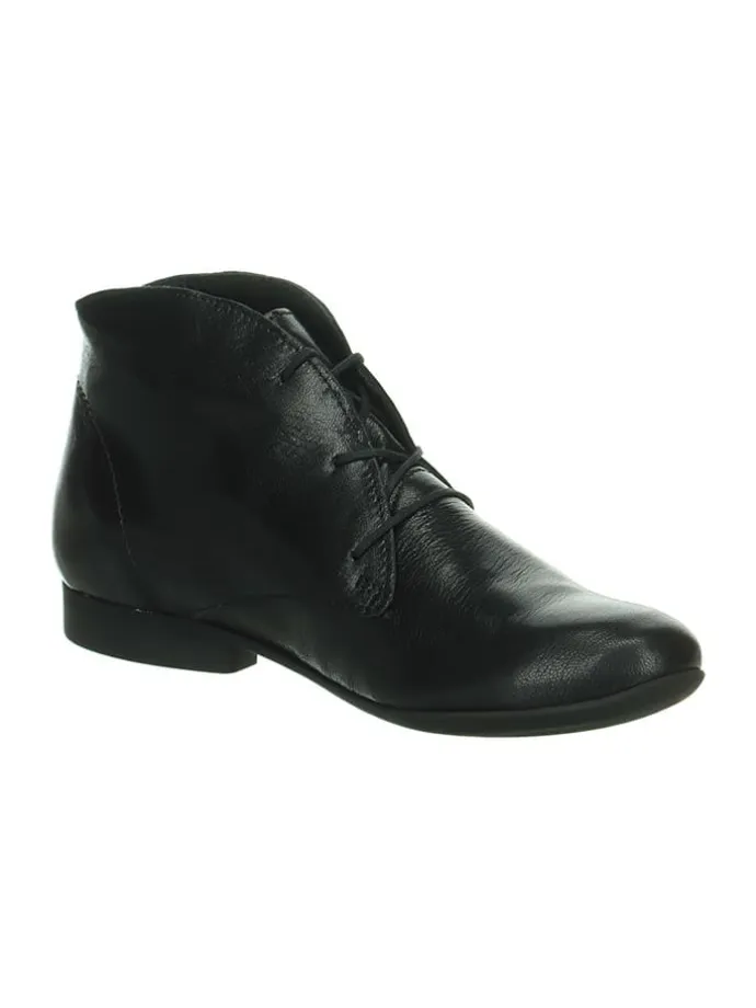 Leder-Schnürschuhe in Schwarz