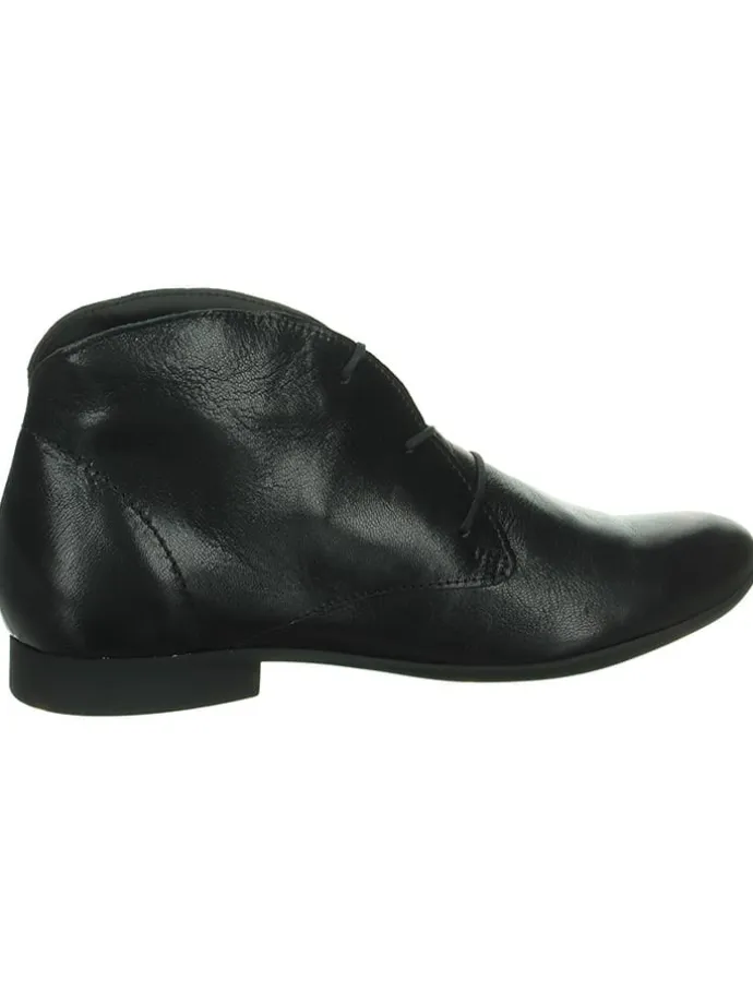 Leder-Schnürschuhe in Schwarz