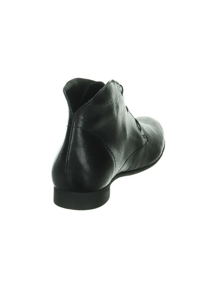 Leder-Schnürschuhe in Schwarz