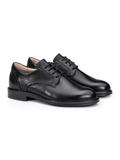 Leder-Schnürschuhe in Schwarz