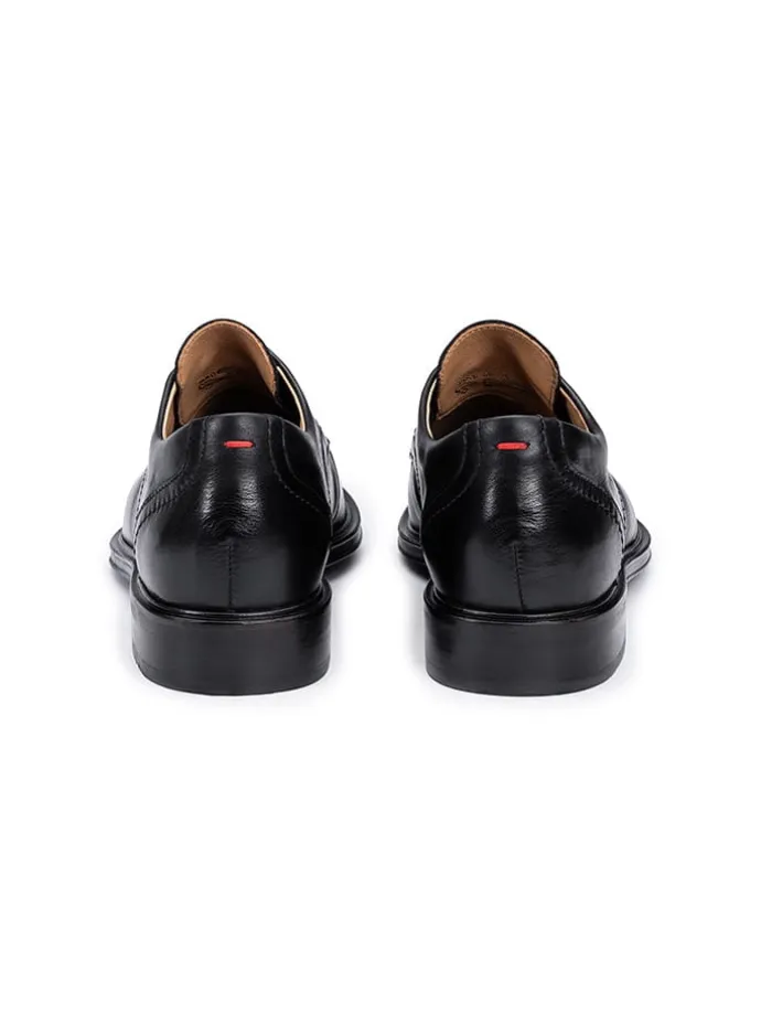 Leder-Schnürschuhe in Schwarz