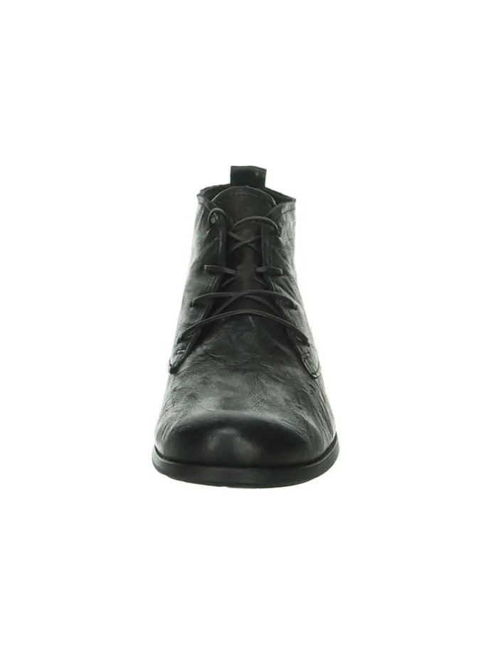 Leder-Schnürschuhe in Schwarz