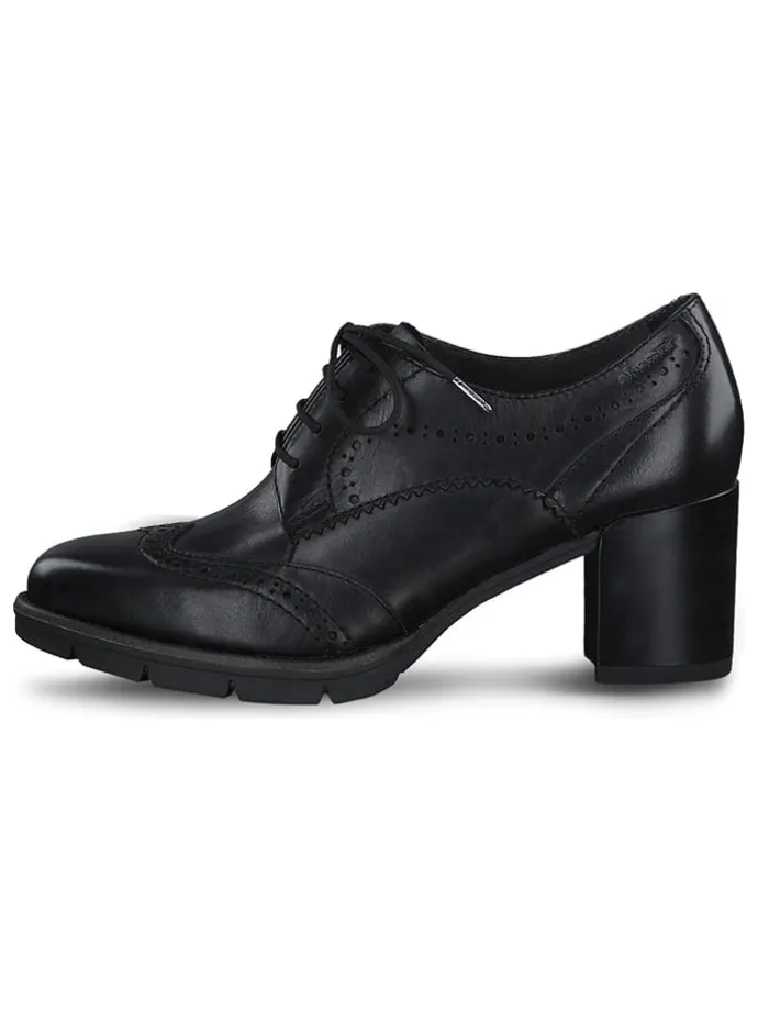 Leder-Schnürschuhe in Schwarz