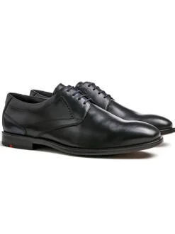 Leder-Schnürschuhe "Kalmar" in Schwarz