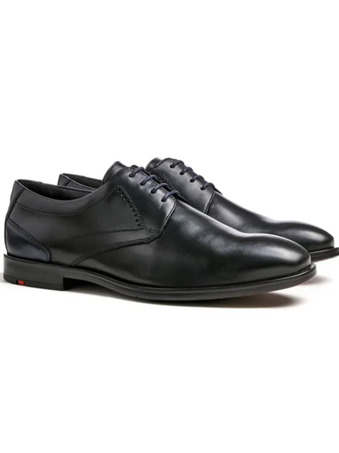 Leder-Schnürschuhe "Kalmar" in Schwarz