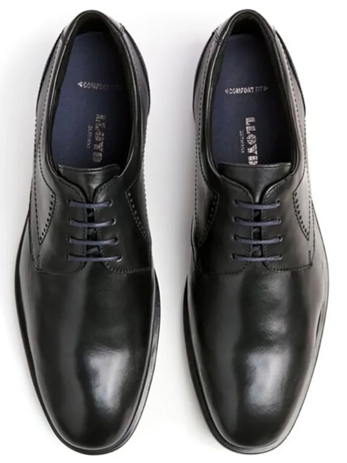 Leder-Schnürschuhe "Kalmar" in Schwarz