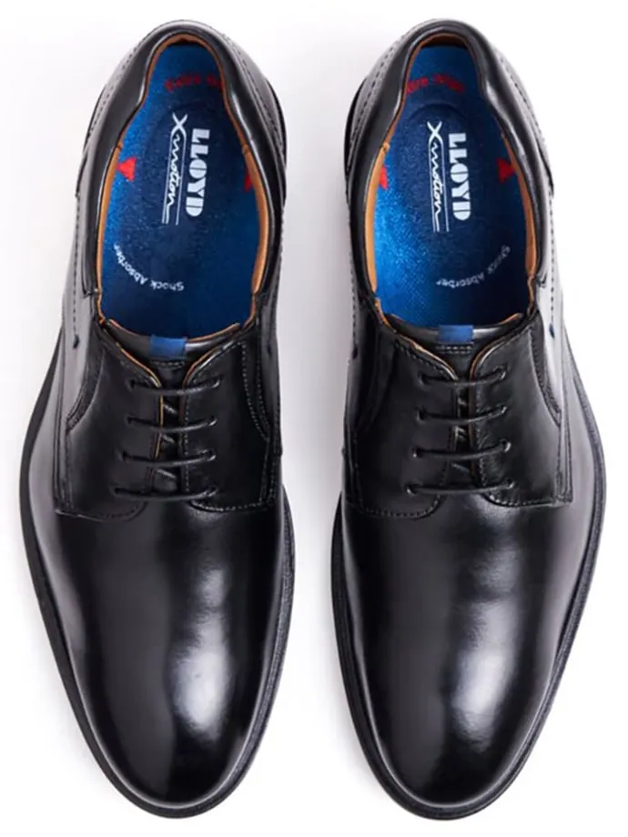 Leder-Schnürschuhe "Kos" in Schwarz
