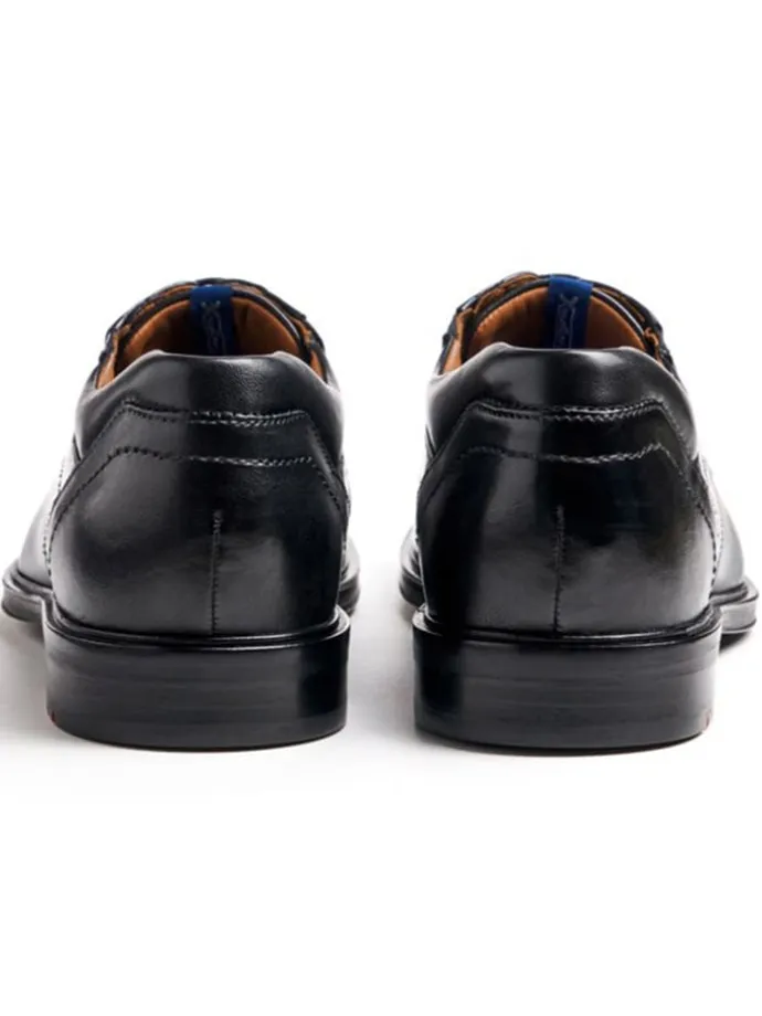 Leder-Schnürschuhe "Kos" in Schwarz