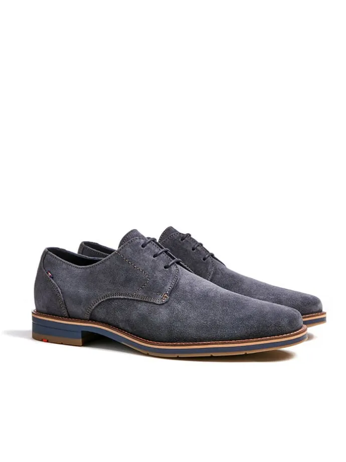 Leder-Schnürschuhe "Langston" in Grau