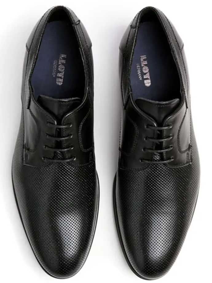Leder-Schnürschuhe "Levin" in Schwarz