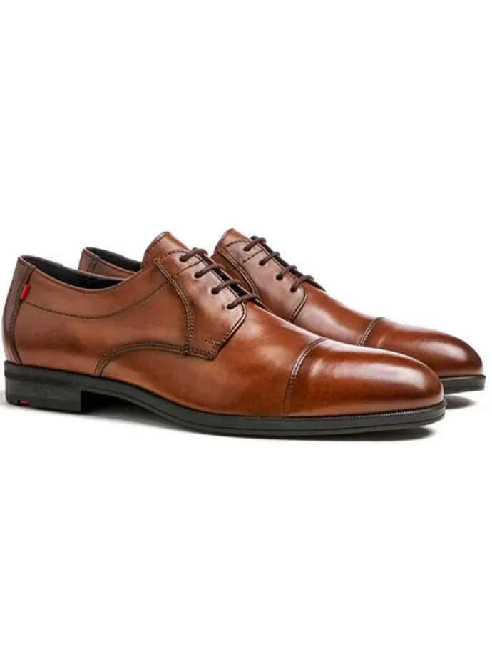Leder-Schnürschuhe "Lias" in Hellbraun