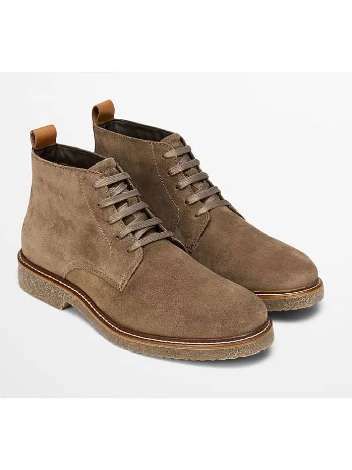 Leder-Schnürschuhe "Linus" in Hellbraun