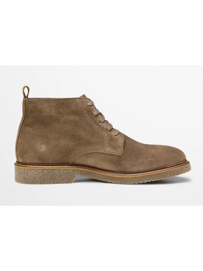 Leder-Schnürschuhe "Linus" in Hellbraun