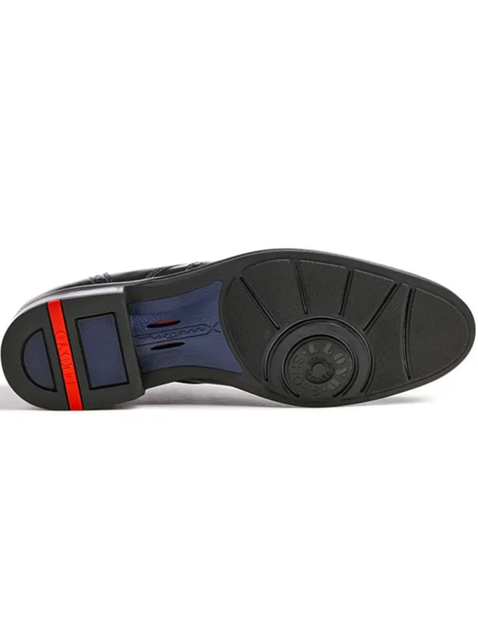 Leder-Schnürschuhe "Marian" in Schwarz