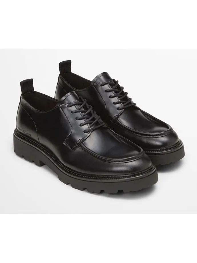 Leder-Schnürschuhe "Phil" in Schwarz