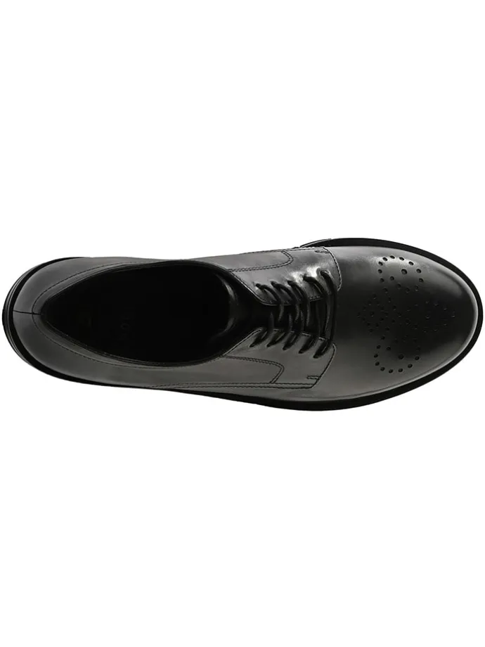 Leder-Schnürschuhe "Rocky" in Schwarz