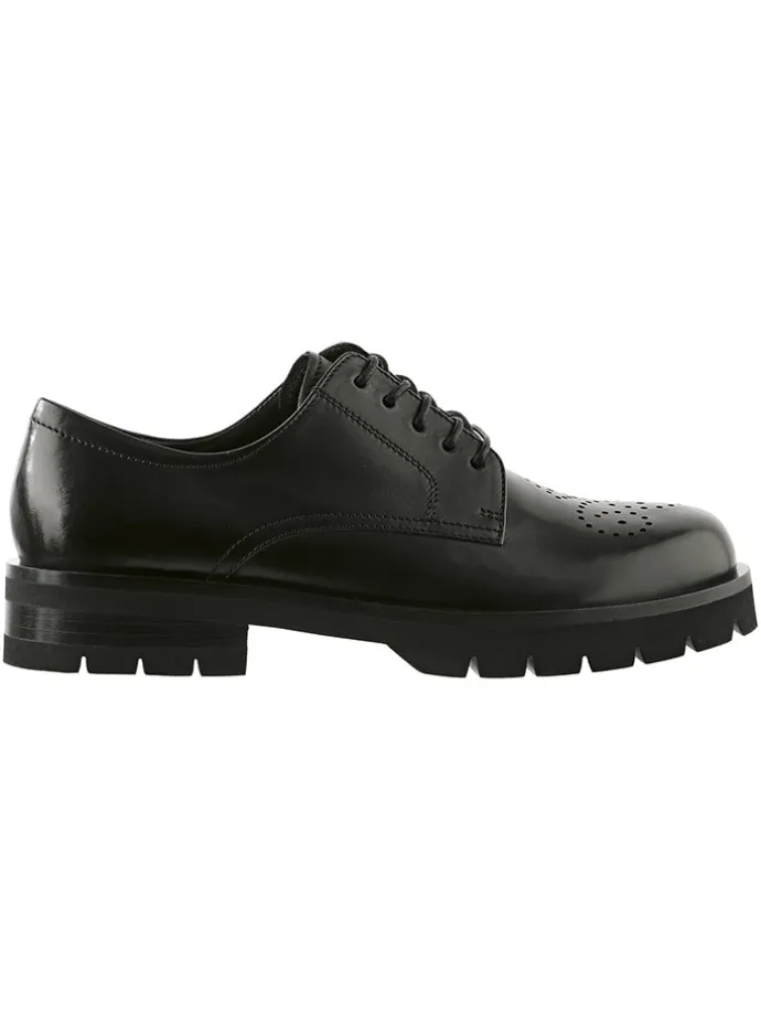Leder-Schnürschuhe "Rocky" in Schwarz