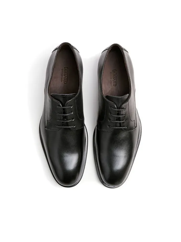 Leder-Schnürschuhe "Sabre" in Schwarz