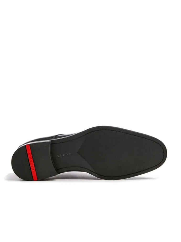 Leder-Schnürschuhe "Sabre" in Schwarz